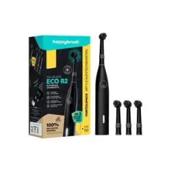 happybrush ECO R2 Allblack + 3 Refills, Elektrische Zahnbürste