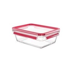 Emsa - Dose Glas Clip&amp Close rechteckig 1.3l N1041000, 1.3L, Transparent