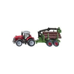 SIKU BLISTER Massey Ferguson mit Forstanhänger, Modellfahrzeug