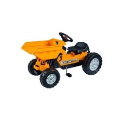 BIG 800056568 - Tret-Traktor, Jim Dumper Muldenkipper, gelb, Aufsitz-Kindertraktor ab 3 Jahren