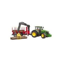 BRUDER John Deere 7R 350, Rückeanh.+B.Stämmen