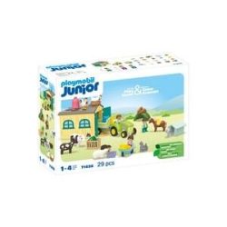 71656 Junior: Bauernhof-Abenteuer mit Traktor, Anhänger und tierischen Freunden, Konstruktionsspielzeug