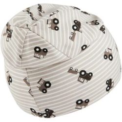 Sterntaler Beanie Ringel Traktoren grau