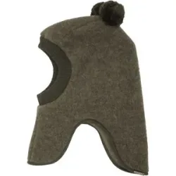 Wollfleece-Schlupfmütze mit Bommel