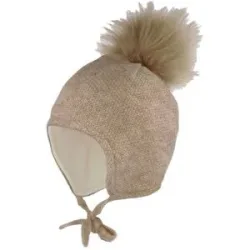 Winter-Strickmütze Glitzer Fake Fur