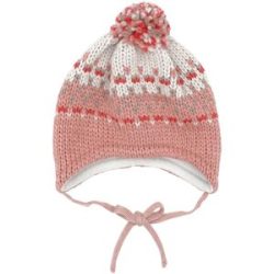 Winter-Strickmütze Jacquard mit Bommel