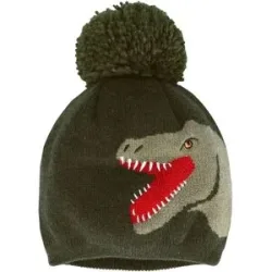 Winter-Strickmütze mit Bommel Dino