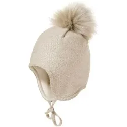 Winter-Strickmütze Glitzer Fake Fur