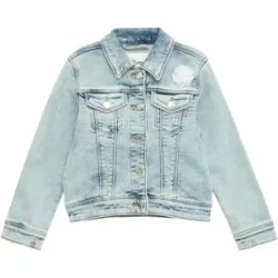 Jeansjacke Tüll-Blume