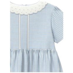 s.Oliver Webkleid mit Kragen Ringel blau   weiss