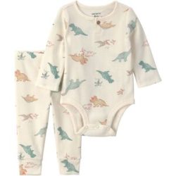 2-tlg. Set Body langarm und Jogginghose Dinos Rippqualität