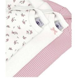 Petit Bateau 3er-Pack Bodys langarm Ringel Beeren natur   rosa