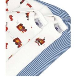 Petit Bateau 3er-Pack Bodys langarm Ringel Feuerwehr natur   mehrfarbig