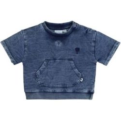 T-Shirt mit Bauchtasche denim