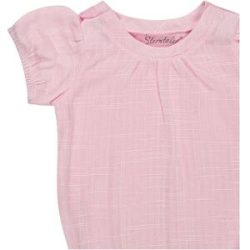 Sterntaler Body kurzarm Leinenoptik rosa