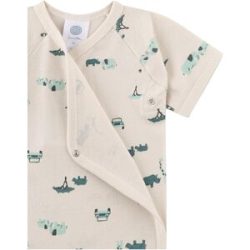 Sanetta Wickelbody kurzarm Safari natur   gruen