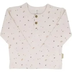 Henley-Shirt langarm Wald Rippqualität