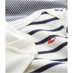 Petit Bateau - Body, langarm, 12 Monate, Weiss Bedruckt