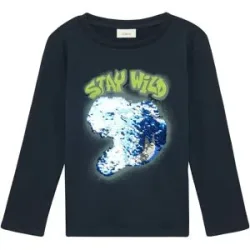 Shirt langarm Pailletten-Dino