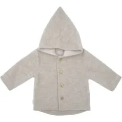 Wollfleece-Jacke mit Kapuze