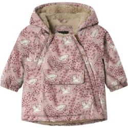 Winterjacke mit Kapuze Plüschfutter Schwäne