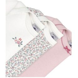 Petit Bateau 3er-Pack Bodys kurzarm Blumen mehrfarbig   rosa