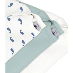 Petit Bateau 3er-Pack Bodys langarm Wale natur   gruen unisex