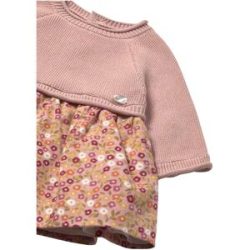 Mayoral Kleid langarm 2in1 Strickpullover und Rock Blumen rosa   mehrfarbig