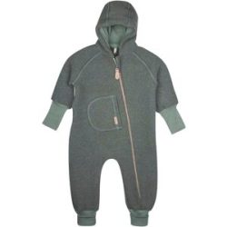 Wollwalk-Overall mit Kapuze und Klappbündchen