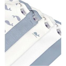 Petit Bateau 5er-Pack Bodys langarm Ringel Wale natur   blau