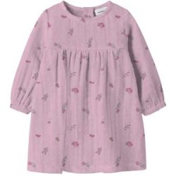 Musselin-Kleid langarm Blumen