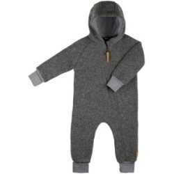 Wollwalk-Overall mit Kapuze und Klappbündchen