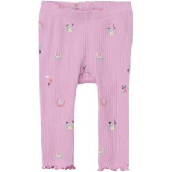Leggings Blumen Regenbögen Rippqualität