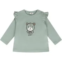 Shirt langarm Bär Rüschen