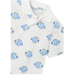 Mayoral Polo-T-Shirt Fische weiss   blau