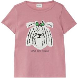 T-Shirt Pailletten-Hund
