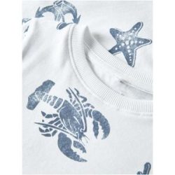 name it T-Shirt Ozean weiss   blau