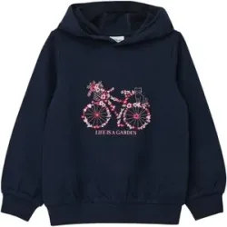 Sweatshirt mit Kapuze Fahrrad Blumen
