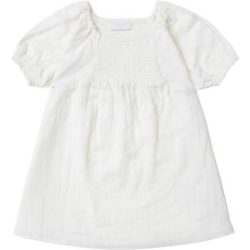 Noppies Kleid kurzarm Leinenoptik natur