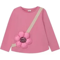 Shirt langarm Blumen-Tasche