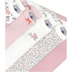 Petit Bateau 5er-Pack Bodys langarm Blumen rosa   mehrfarbig