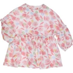 Gymp Kleid langarm Blumen Rüschen mehrfarbig