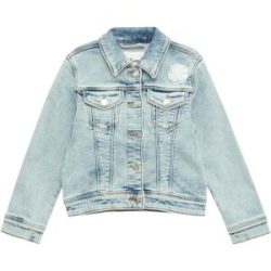 Jeansjacke Tüll-Blume