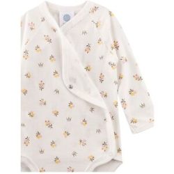 Sanetta Wickelbody langarm Blumen natur