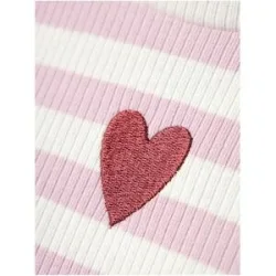 name it Kleid langarm Tüllrock Ringel Herz natur   rosa   mehrfarbig