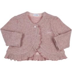 Strickjacke mit Lurex Rüschen Rippqualität
