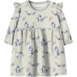 Kleid langarm Vögel Rüschen