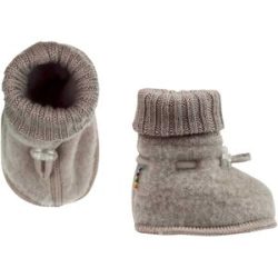 Woll-Schlupfschuhe mit Strickbündchen