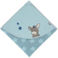 Sterntaler Kapuzenbadetuch Emmi mittelblau 100 x 100 cm