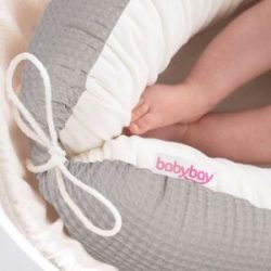babybay Kuschelnestchen Waffelpiqué 50x90 cm grau unisex